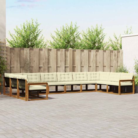 Teenpull – Outdoor-Sofagarnitur 10 Stk. Natur und Creme (1/5)