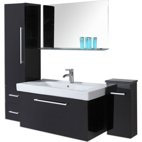 Meuble salle de bain 100 cm lavabo et colonne compris – Lise (1/5)