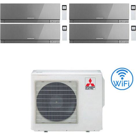 Klimaanlage Mitsubishi Kirigamine Zen Wifi Silver Split Inverter Panels 9000 + 9000 + 9000 + 12000 BTU mit U.E. MXZ-4F72VF Klasse A++ /A+ NEU