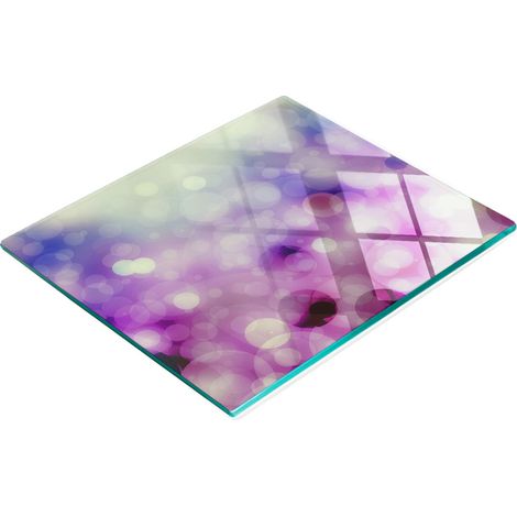 Tagliere decorativo in vetro temperato con cerchi viola, 60x52 cm (1/5)