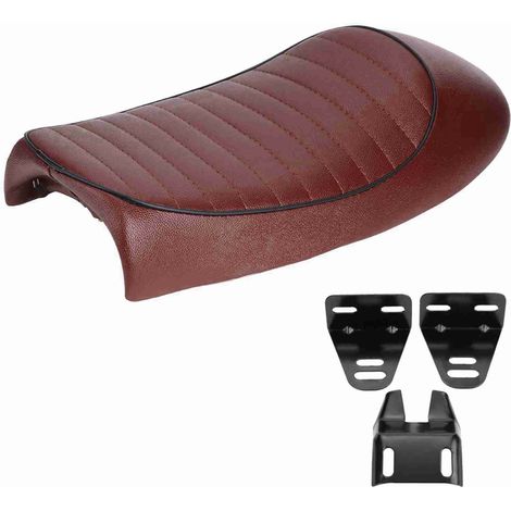 GARRYFIZH Selle plate en cuir PU style café racer vintage pour moto CG125 GN CG CB400SS (1/5)