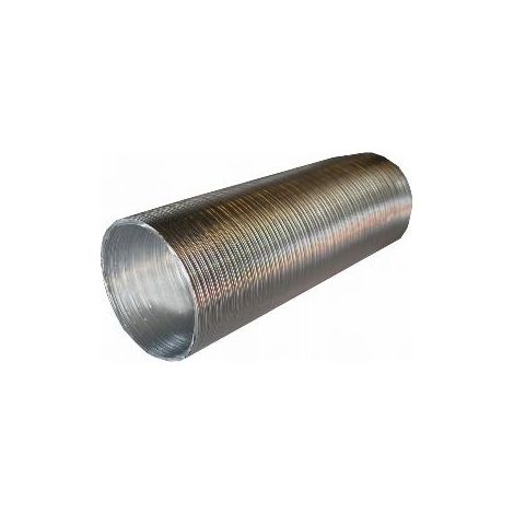 FPLUS tubo alum.flexible 100mm.plata 1.5mts. , Tubo flexible con lámina de Aluminio corrugada en color plata para evacuación de humos y gases de tipo domestico e industrial. Ventil