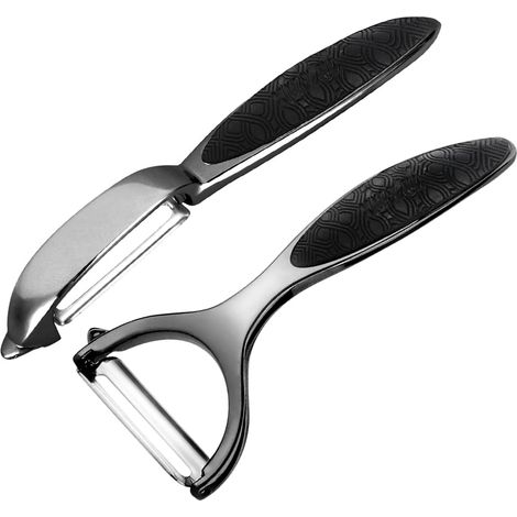 Y und I Gemüseschäler aus Edelstahl mit ergonomischem, rutschfestem Griff für Kartoffeln, Zitrusfrüchte und die tägliche Küche. (1/5)