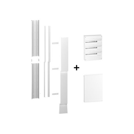 Schneider - Resi9 - kit goulotte 18M + Tableau RESI9 18M - 3R + porte - Ru00e9f. : R9HKT18+R9H18403+R9H18423 (1/4)