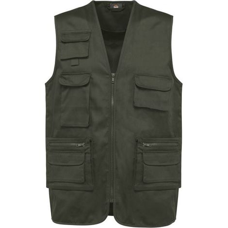 Gilet multitasche in policotone foderato WK. Progettato per funzionare Cachi 5XL