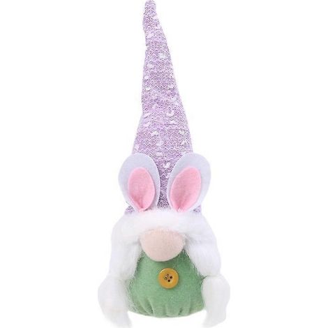 Pâques Lapin Gnome Fait Main, Peluche Lapin pour Décorations Poupées, Printemps Enfants Pâques Cadeau (1/4)