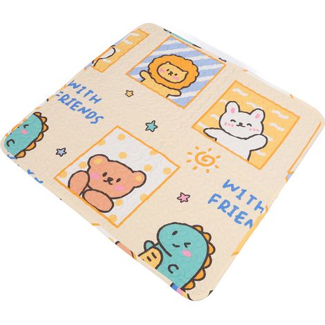 Tapis absorbant en coton pour animaux de compagnie, tapis pour chien, tapis d'alimentation, tapis de sol pliable et portable pour chat, tapis de couchage pour toutes les saisons, type 1, 90 x 90 cm /  (1/5)