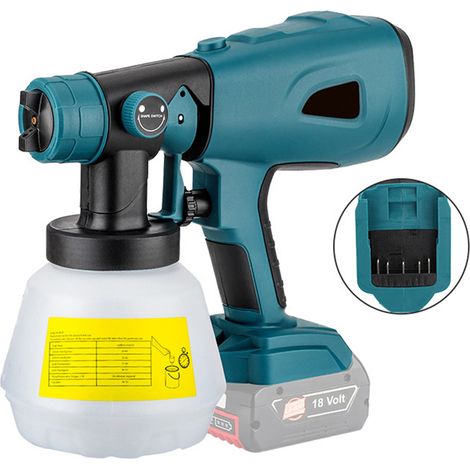 Pulvérisateur de peinture sans fil de rechange pour batterie Bosch 20 V Max, électrique portatif avec récipient de 1000 ml, intérieur et extérieur de la maison, meubles, armoires, murs, clôture, plafo (1/5)