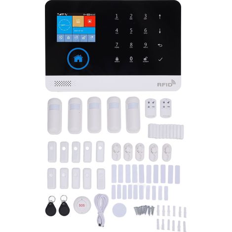 Système d'alarme sans fil GSM WiFi écran TFT 2.4 pouces contrôle APP détection multi-zones pour villa appartement (1/5)