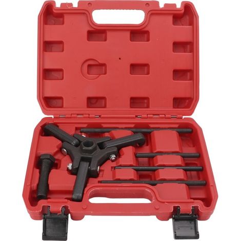 Kit extraction of pulley shock harmonic, in carbon steel, finish in oxidation black, tools of repair, 6 pieces (1/5)