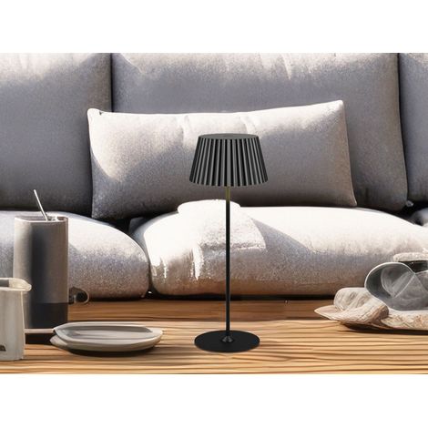 Akku LED Tischleuchte SUAREZ kabellos für Innen & Außen, Schwarz - Höhe 39cm