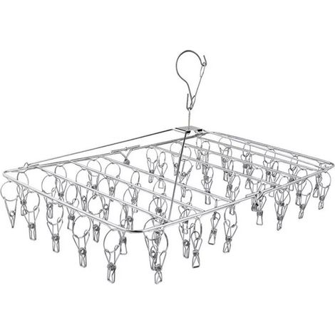 Etendoir à suspendre-Étendoir pliable cintre-52 clips étendoir à vêtements (1/5)