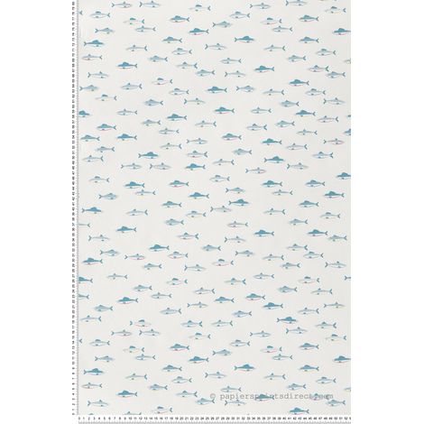 Papier peint Animaux Bleu Cuisines & Bains Lutèce