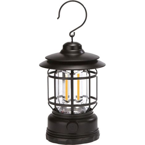 Lanterne LED rechargeable d'extérieur, lampe de camping multifonctionnelle, style vintage (1/5)