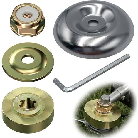 5 Pièces Kit Ecrou Tete Debroussailleuse pour Echo Stihl Universel Fixation Écrou Lame Set avec Écrous Métalliques Plaques de Fixation Adaptateur Robuste et Facile à Installer (1/5)
