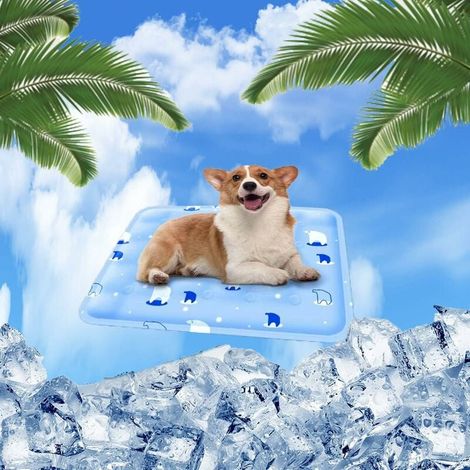 1 tapis rafraîchissant, gel auto-rafraîchissant non toxique, PVC épais imperméable, pliable, pour chien chat et voyage