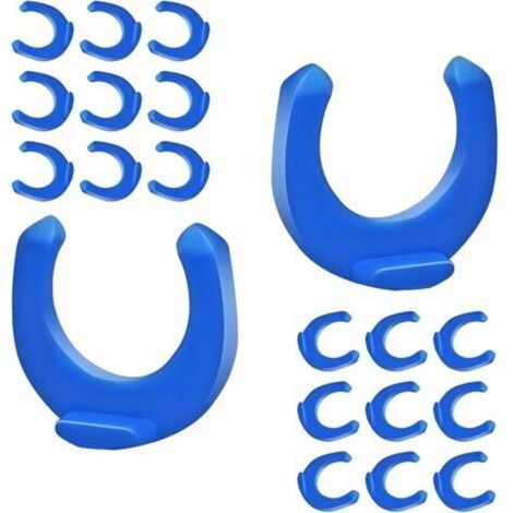 20 Pieces 1/4" Locking Clips, 1/4" Plastic Retaining Clips, Blue Hose Clamps for RO Water Filter System