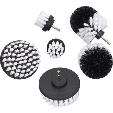 Brosse de Nettoyage 6 Pièces Blanc Poils Nylon Doux Brosse Perceuse Résistante à l'Usure pour Murs Coins Carrelage (1/5)