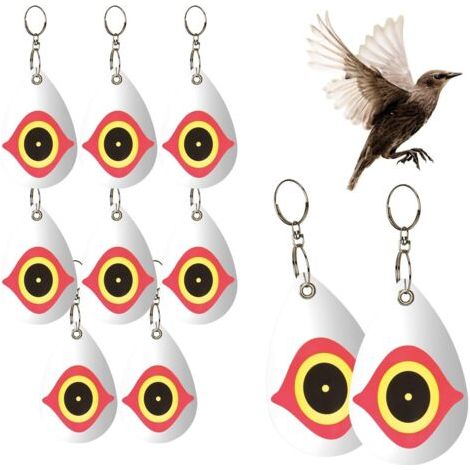 BUNTHAUS (10 pièces métal) 13,5 x 8,5 cm répulsif pour Pigeon, Corbeau, Moineau épouvantail Pendentif, Plastique, réfléchissant (1/5)