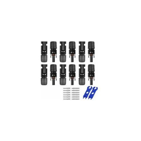 pairs MC4 male/female double ring waterproof seal solar panel cable connectors (1/5)