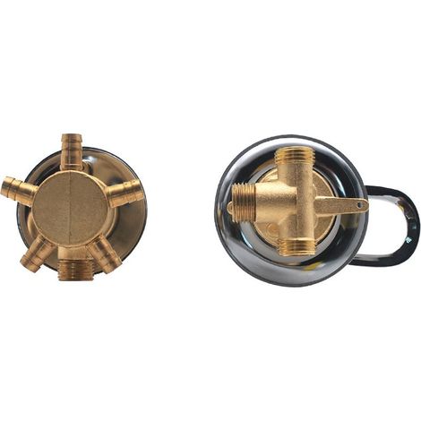 Mitigeur de douche 3 voies CHOYCLIT, 1 pièce, sortie cabine étanche, robinet mélangeur pour douche ou hammam, filetage/intubation 12-12.5cm, laiton chromé, installation murale