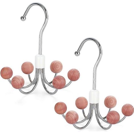 Cintres pour sweat-shirts à capuche (lot de 2, comprenant 6 boules)  cintre rotatif pour sacs, cintre pour foulards, crochet pour penderie, organisateur de sacs à main, cintre pour soutiens-gorge. (1/5)