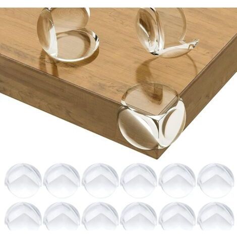 Table Corner Protectors for Baby - Child Safety Furniture Corner Protectors for Desk, Cradle, Fireplace, Table, Corners & Edges Soft + Safe Round Pack of 12 (1/4)