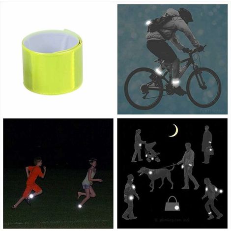 Reflective Armband 16PCS Reflective Strip Child Bike Safe Leg Pants Reflective Clip High Visibility Arm Ankle Bracelet Fluorescent Band (16pcs)