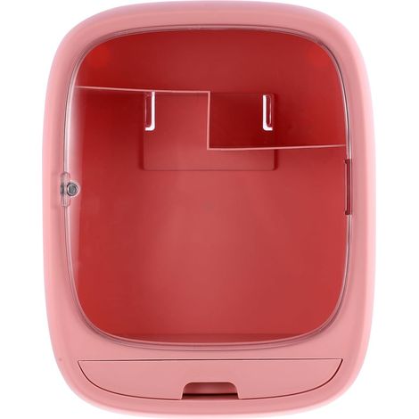 Boîte de rangement cosmétique murale étanche rose, étagère de rangement pour maquillage de salle de bain, sans perçage, à fixer au mur