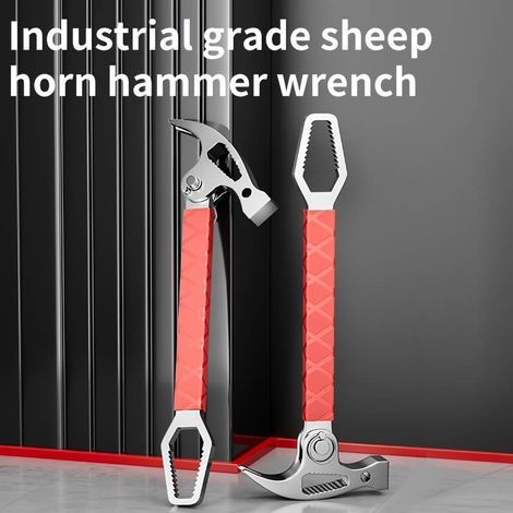 Multifunktionaler Klauenhammer mit Magnetkopf – 2-in-1-Werkzeug: Schraubenschlüssel und Campinghammer – Ideal für Holzarbeiten und Heimwerkerprojekte im Freien für Handwerker und Camper (1/4)