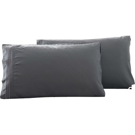 Paire de taies d'oreiller à rayures unies (2 pièces, 51 x 102 cm) (1/5)