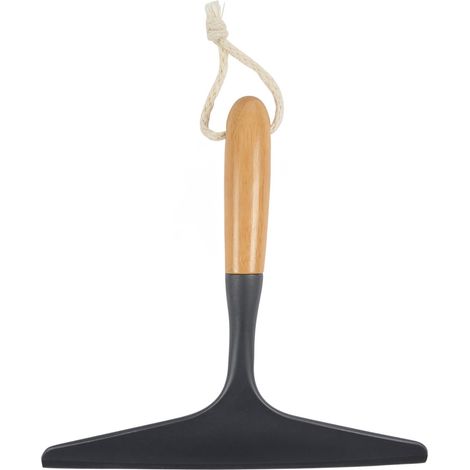 Raclette de douche avec manche en bambou Gris anthracite 25 cm