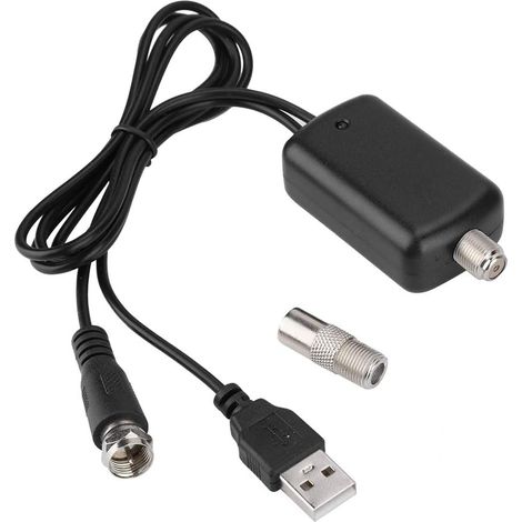 Amplificateur d'antenne de TV HD 25 DB Augmentation de Signal Intérieur USB TV Canal à Haut Gain Impulsion pour Canaux Locaux Gratuits 4K HD 1080P VHF UHF (1/5)