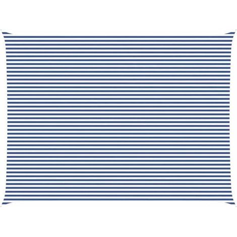 Voile d'ombrage bleue et blanche, 8 x 6 mètres, 100% polyester Oxford. (1/5)