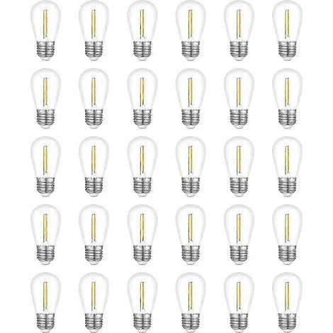 Lot de 30 ampoules de rechange étanches S14 pour guirlande lumineuse d'extérieur (1/5)