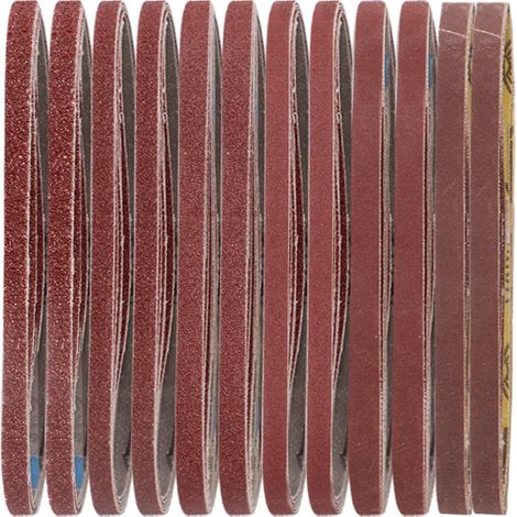 18 Pièces Bandes Abrasives 9 x 533 mm, 3 x Grain 40/80/120/240/400/800 Bande Ponceuse pour Ponceuses à Bande,Ponçage et Polissage (1/5)