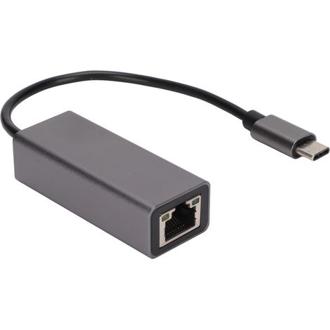 Adaptateur Ethernet USB-C vers RJ45, gris, transmission stable, adaptateur Type-C pour MacBook Pro et Galaxy S9/S8/Note, 9100 Mo