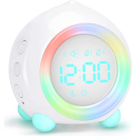 MINKUROW Sveglia Con Luce Notturna A Led Cartone Animato Timer Usb Orologio Di Ricarica Digitale Modello Normale Bianco (1/5)