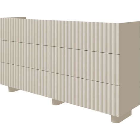 Selsey Fiorra - Kommode mit sechs Schubladen, Greige, 147 cm (1/4)