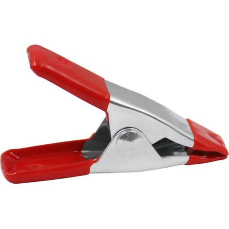 20 Pièces Pinces à Ressort Métal, Modélisme Pince à épiler, Metal Spring Clamps, Pinces à Linge Grip Holder， 2 Pouces，rouge+argent (1/4)