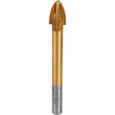 10-mm-Hartmetall-Glasbohrer-Set, titanbeschichtet, mit 4 Schneidkanten, Kreuzspitzen-Werkzeug