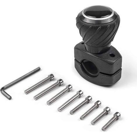 Volante universal con pomo giratorio y agarre ergonómico, apto para coches, camiones, tractores, cortacéspedes, carretillas elevadoras, etc. (1/5)