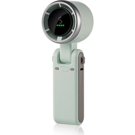 Mini Portable Rechargeable Fan, 5 High Speeds, Adjustable, 3600mAh, Travel Fan, Travel Fan, Turbo Fan, Neck Fan, Green (1/5)