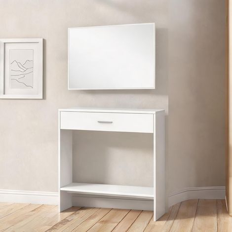 Console blanco en melamina de Madera 91,5 x 27,9 x 85,5 cm (1/5)