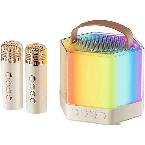 Enceinte karaoké portable Bluetooth avec basses et lumières éblouissantes pour adultes et enfants, microphones inclus. (1/5)