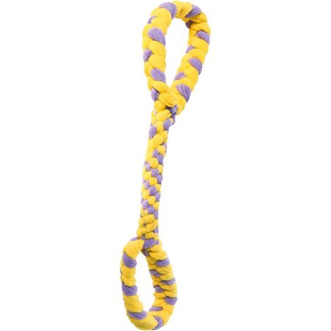 Pile style corda doppia l 3x90 cm: Gioco per cani pile style corda doppia maniglia giallo lilla (1/2)
