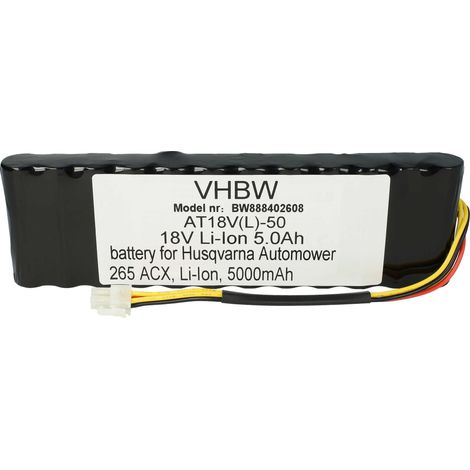 vhbw Battery Replacement for Husqvarna 578 84 87-05, 590 71 65-01, 590 71 65-02, 597 21 32-01 for Robotic Lawnmower (5000mAh, 18 V, Li-ion)