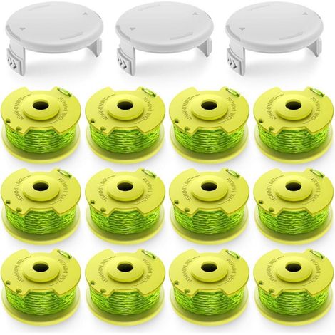 NURIA-Kit R12+3 Vert : Accessoires pour tondeuse RYOBI - Tête de coupe AC80RL3/AC14HCA et fil de coupe (1/5)