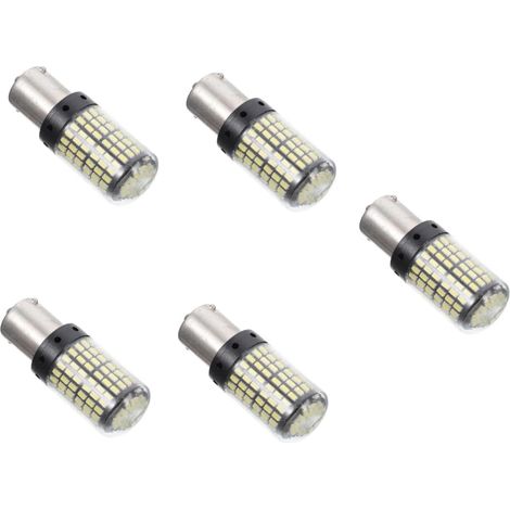 5pièces Ampoule Led Pour Voiture Éclairage De Anti-scintillement Lampe De Clignotant Blanche Bas Accessoire Pratique Pour Feux De Freinage Et Clignotants (1/5)