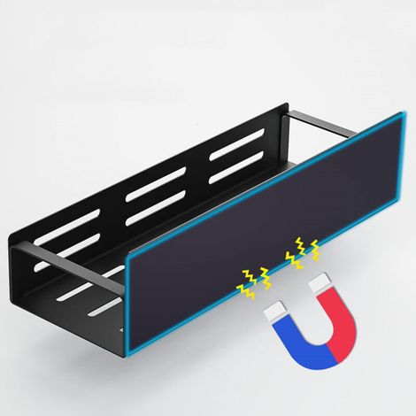 Seitliche Kühlschrankhalterung – Magnetisches Gewürzregal – Mit Magneten – Zur seitlichen Montage am Kühlschrank – Metall – Produktabmessungen: 29,5 × 9,5 × 7,5 cm